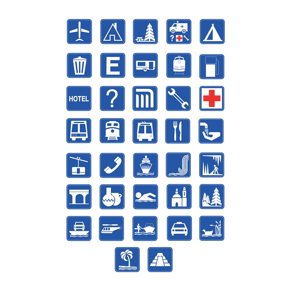Señales informativas de servicios y turísticas